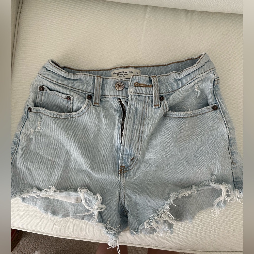 Light Blue Curve Love Abercrombie & Fitch Mom Shorts
